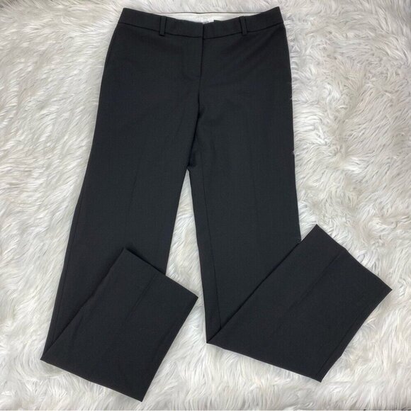 Elie‎ Tahari Women’s Black Wool Mid-Rise Straight Leg Career Trousers 2/W29/L32 - Picture 1 of 12